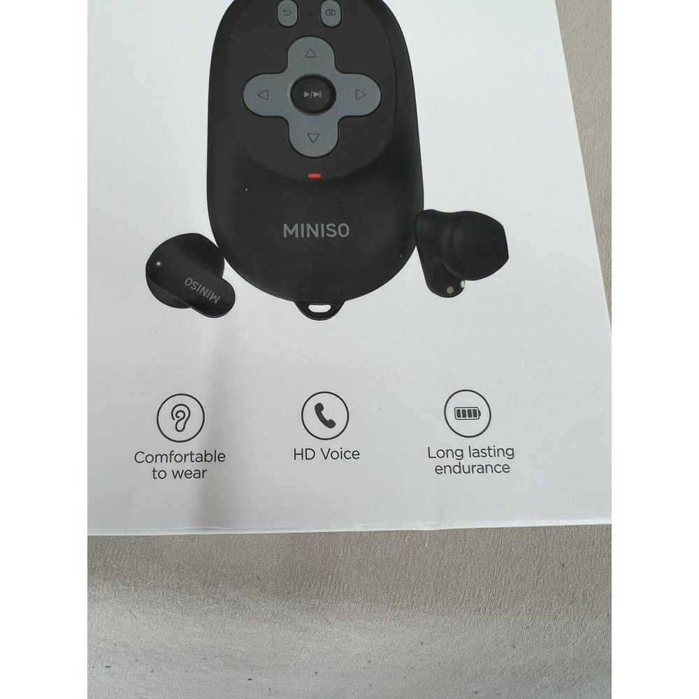 Miniso Wirless Earbud MS186 with Remote Black In Ear Phone Hands Free - Picture 3 of 5